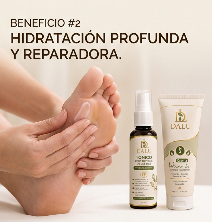 DermaSoft™ | KIT DALÚ | Tónico Antihongos + Crema Hidratante para Pies